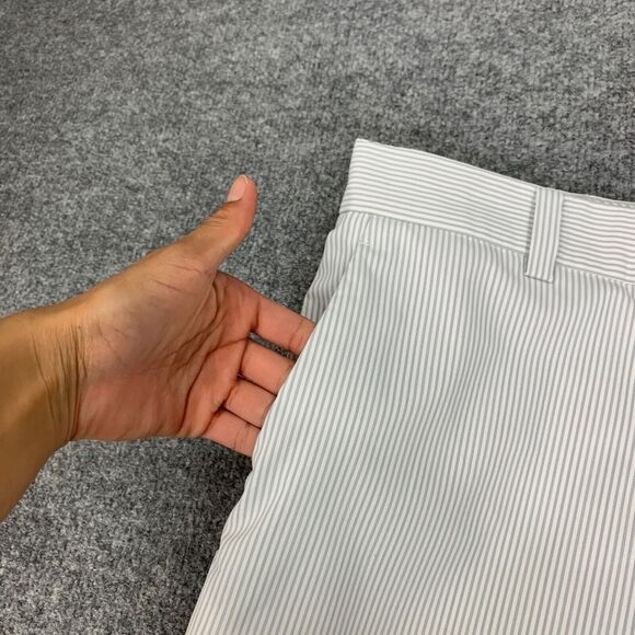 Nike Pants Mens 33 Ash White Tour Stripe Dri-FIT Flat Front Golf Performance - Picture 3 of 12